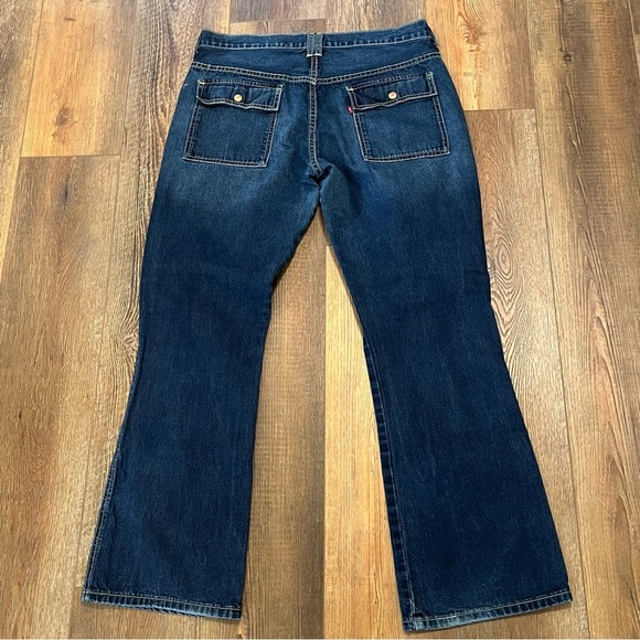 LEVIS Outback Demi Boot Cut Jeans WOMENS 14M 33x30 Blue Denim Dark Gradient Wash - Picture 5 of 16